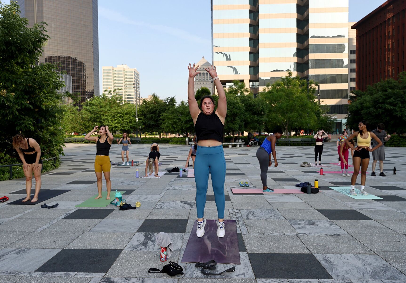 Sunrise boot camp at Kiener Plaza